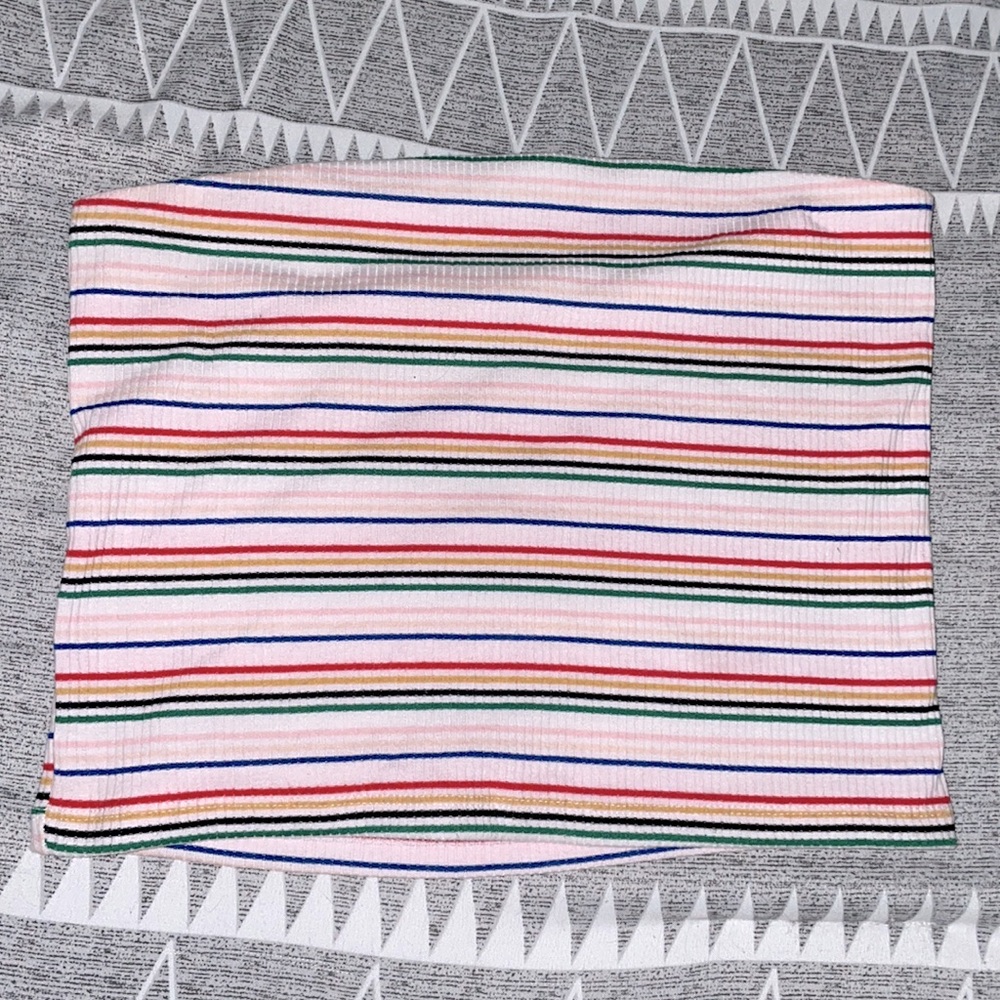 Pink with rainbow stripes, American Eagle, size medium tube top